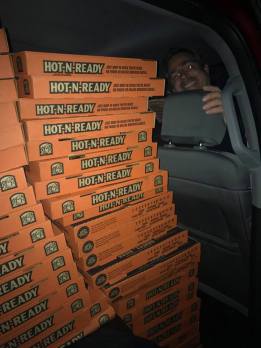 140 pizzas were ordered to feed the nearly 500 teens at the Midnight Dodgeball Tourament
